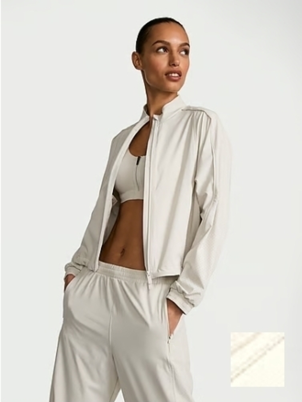 Victoria's Secret VSX Cream Zip-Front  ActiveFlex FULL Zip Jacket XXL